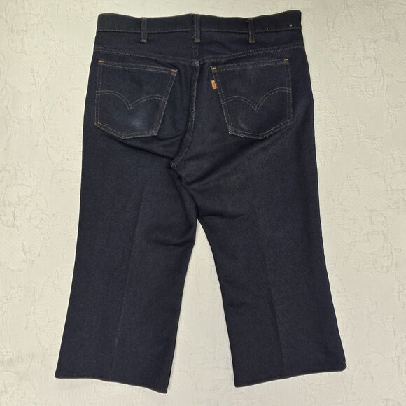 Vintage Levis Orange Tab Women Capri Jeans Polyester 5 Pocket Pants 70's Greaser - Picture 2 of 11